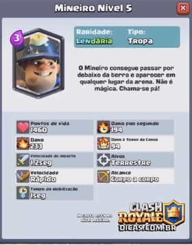 Nova Carta Mineiro Clash Royale