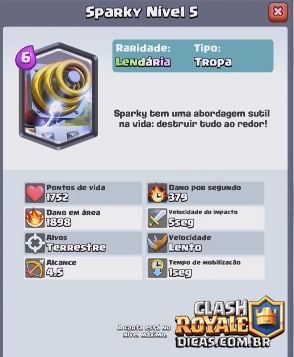 Nova Carta Sparky Clash Royale